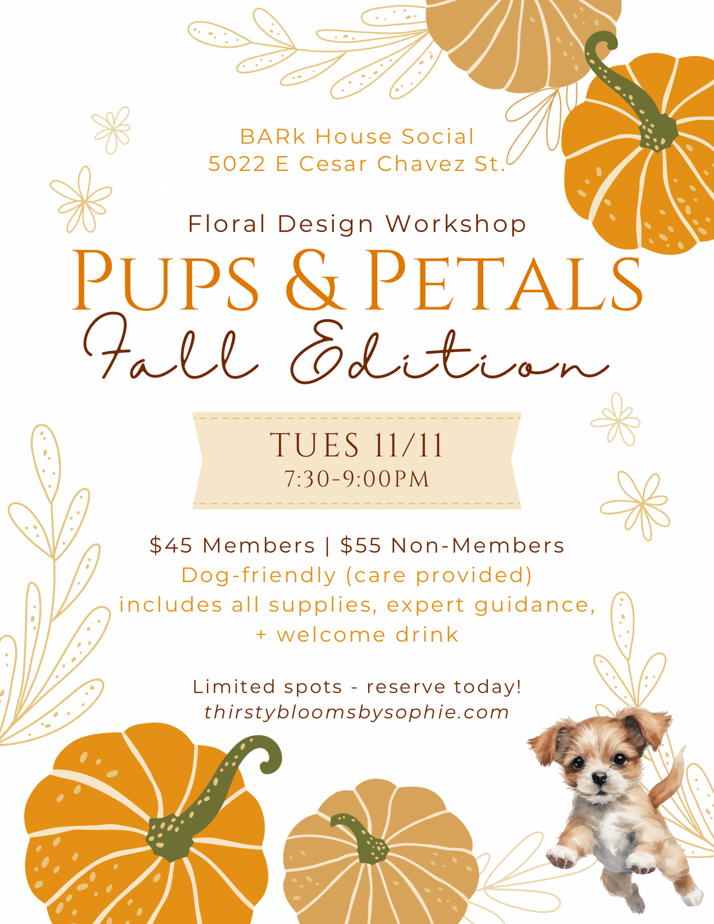Pups & Petals: Fall Edition 11/11/25